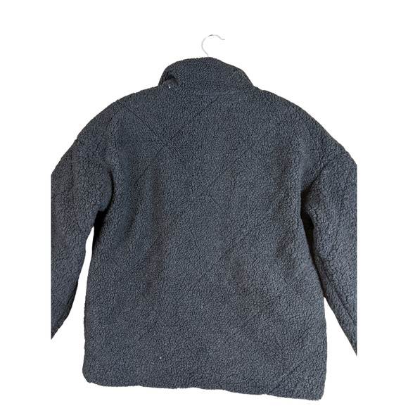 Universal Thread Quilted Sherpa Coat Jacket Hematite Gray XS Lined Zip Snap Warm - Picture 9 of 10